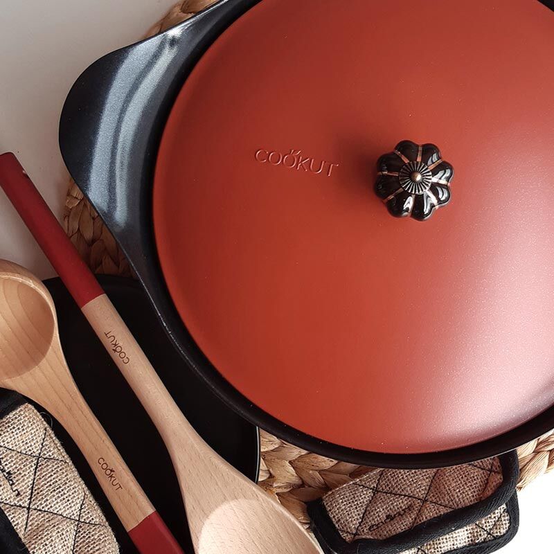 Poignée cocotte citrouille noir