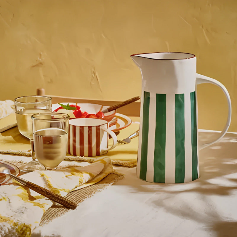 Pichet en porcelaine 23,5 cm vert Mykonos Pomax