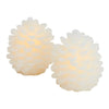 Set 2 pommes de pins cire LED 10cm