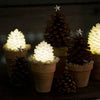 Set 2 pommes de pins cire LED 10cm