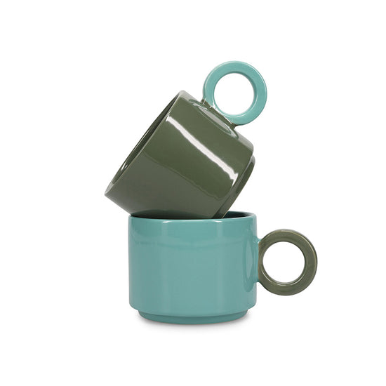 Tasse en grès 28cl vert Lou Ona