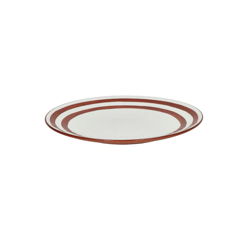 4 assiettes plates en porcelaine 27 cm rouille Mykonos Pomax