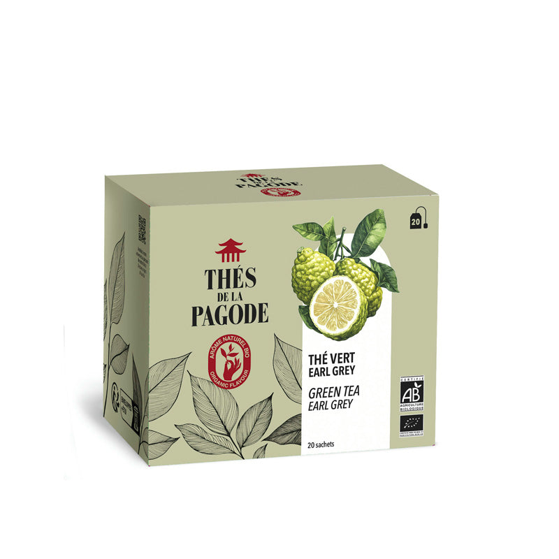 Coffret de 20 infusettes de thé vert Earl Grey bio Thés de la Pagode