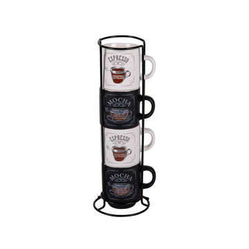 Tour de 4 tasses en porcelaine 12 cl Mocha Table Passion