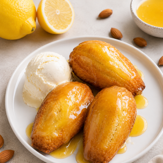 Madeleines au lemon curd & glace vanille