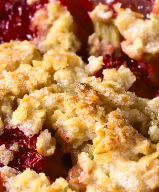 Crumble fraises rhubarbe