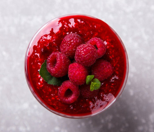 Verrines aux framboises et pistaches