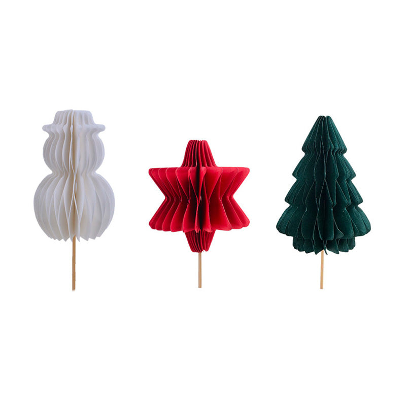 Lot de 3 décorations de Noël en papier pour décor gâteaux Patisdecor