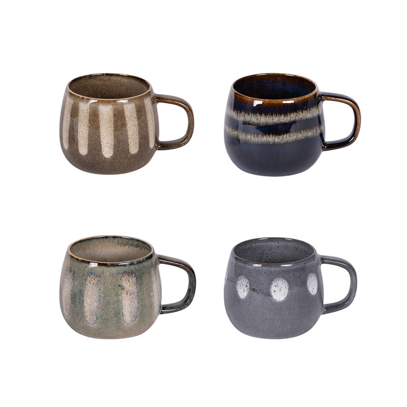 Coffret 4 mugs en grès 35 cl Origami Table Passion