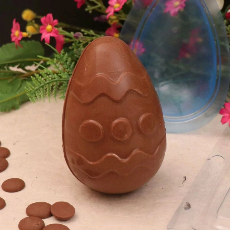 Moule 3D pour chocolat en forme d'oeuf en 3 parties Patisdecor