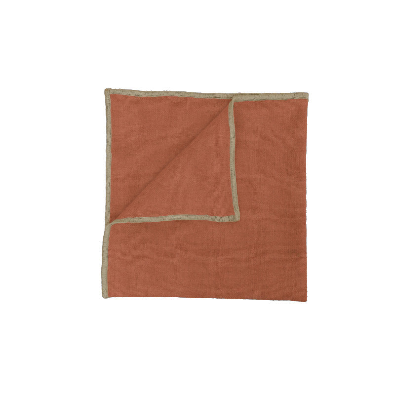 Serviette de table en lin et coton 40 cm terre brûlée Corte Haomy