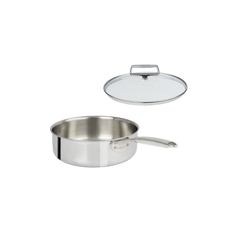 Sauteuse en inox avec couvercle 24 cm Castel'Pro Ultraply Cristel