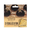3 feuilles d'or alimentaire 22 carats 8x8cm Patisdecor