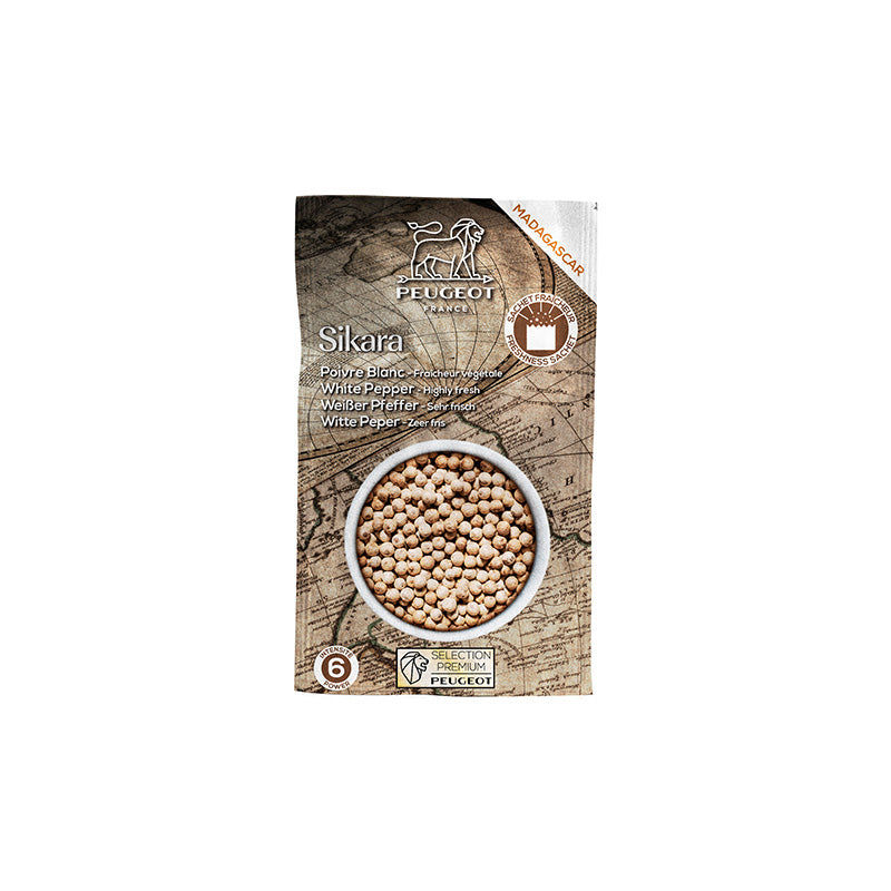 3 sachets de poivre blanc Sikara de Madagascar 60g Peugeot