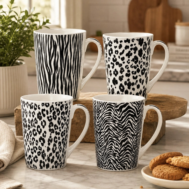 Coffret de 4 mugs en porcelaine de 40 cl Savane Table Passion