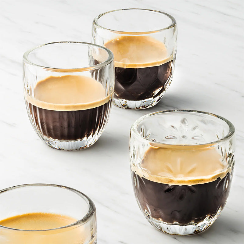 Coffret 4 tasses en verre pressé 10 cl Traquet La Rochère