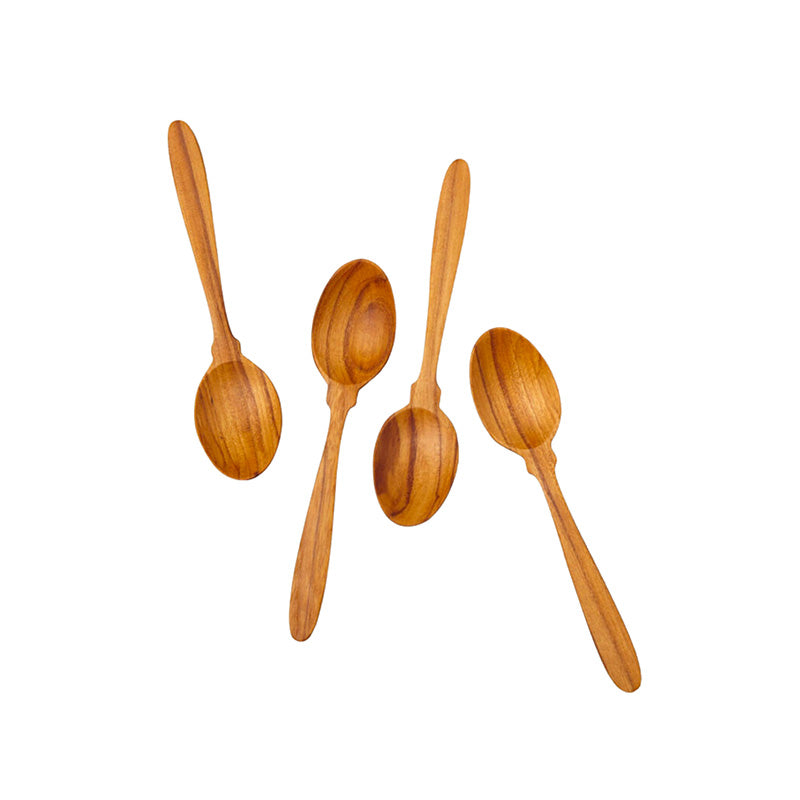 Lot de 4 cuillères à café en bois de teck Be Home