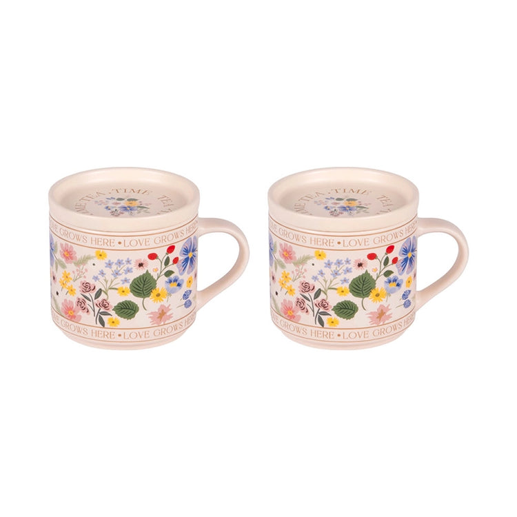 Coffret de 2 tisanières en porcelaine 40cl Celeste Table Passion