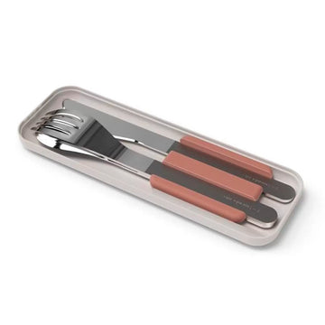 Couverts en inox rose Slim Box Monbento