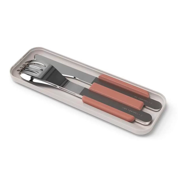 Couverts en inox rose Slim Box Monbento