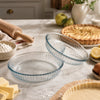 Set de 2 moules à tarte en verre de 26 cm et 32 cm Borcam