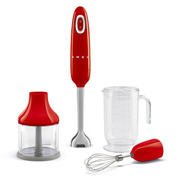 Mixeur plongeant avec accessoires Rouge Années 50 Smeg