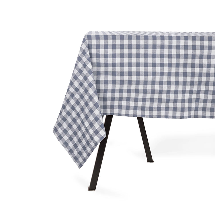 Nappe en coton bleu 150x250 Gingham Tiseco