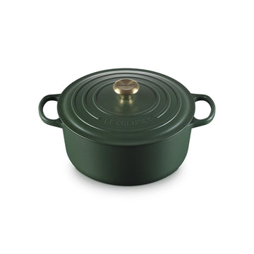 Cocotte ronde en fonte émaillée de 28 cm forêt Signature Le Creuset