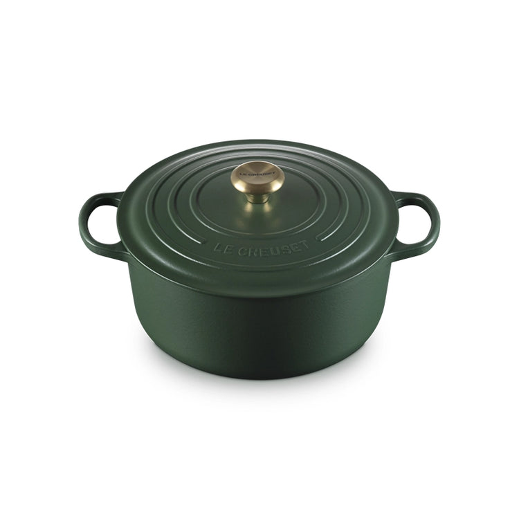 Cocotte ronde en fonte émaillée de 28 cm forêt Signature Le Creuset