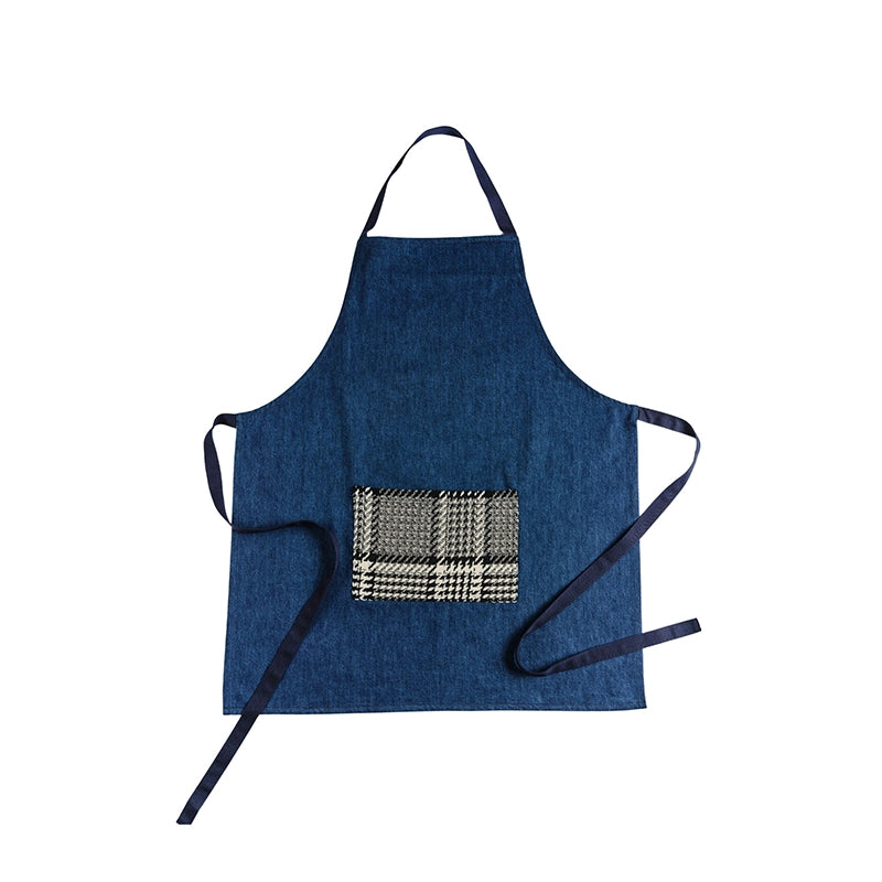 Tablier en coton pour homme Denim Dipsyrex Navy sans boutons pression Les Tabliers de Julie Andrieu