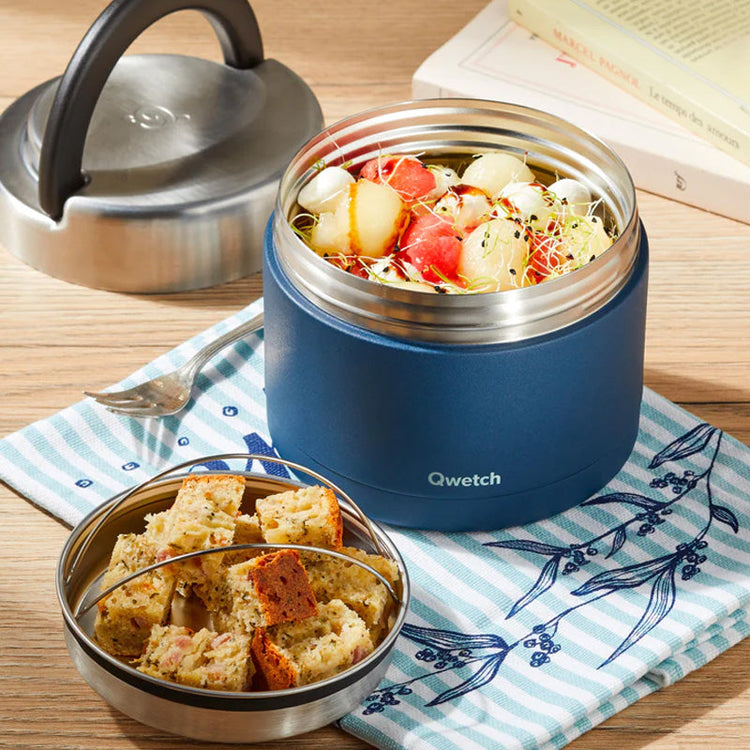 Boite repas isotherme Bleu 650 mL Qwetch