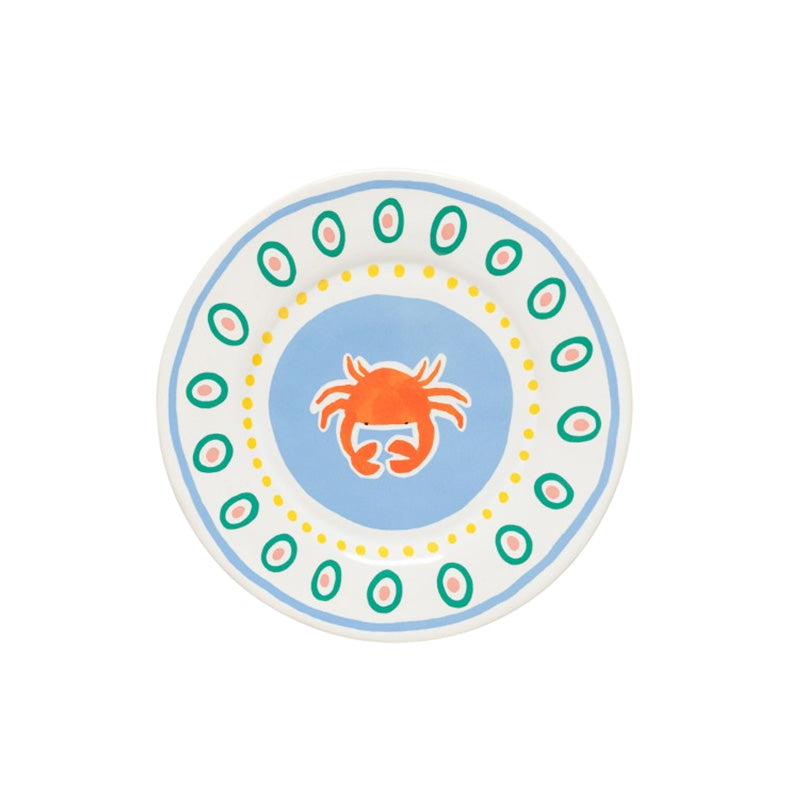 6 assiettes à dessert crabe en grès 22,1cm Summer Bliss Costa Nova