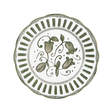 Assiette à dessert porcelaine 21cm verte Napoli Table Passion
