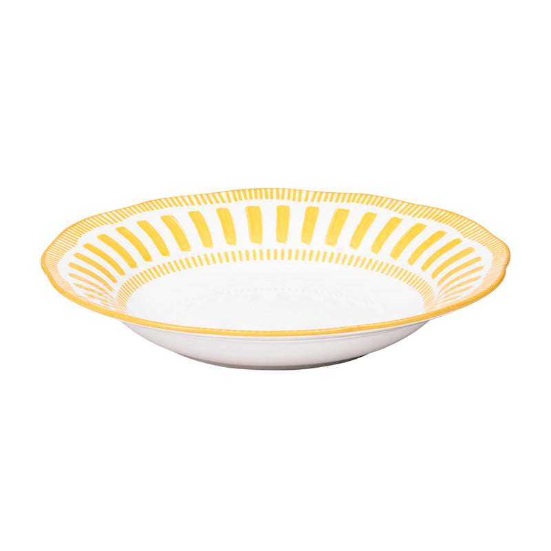 Assiette calotte porcelaine 22cm jaune Napoli Table Passion