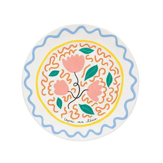 6 assiettes plates Capri ma chérie en grès 27,4cm Summer Bliss Costa Nova