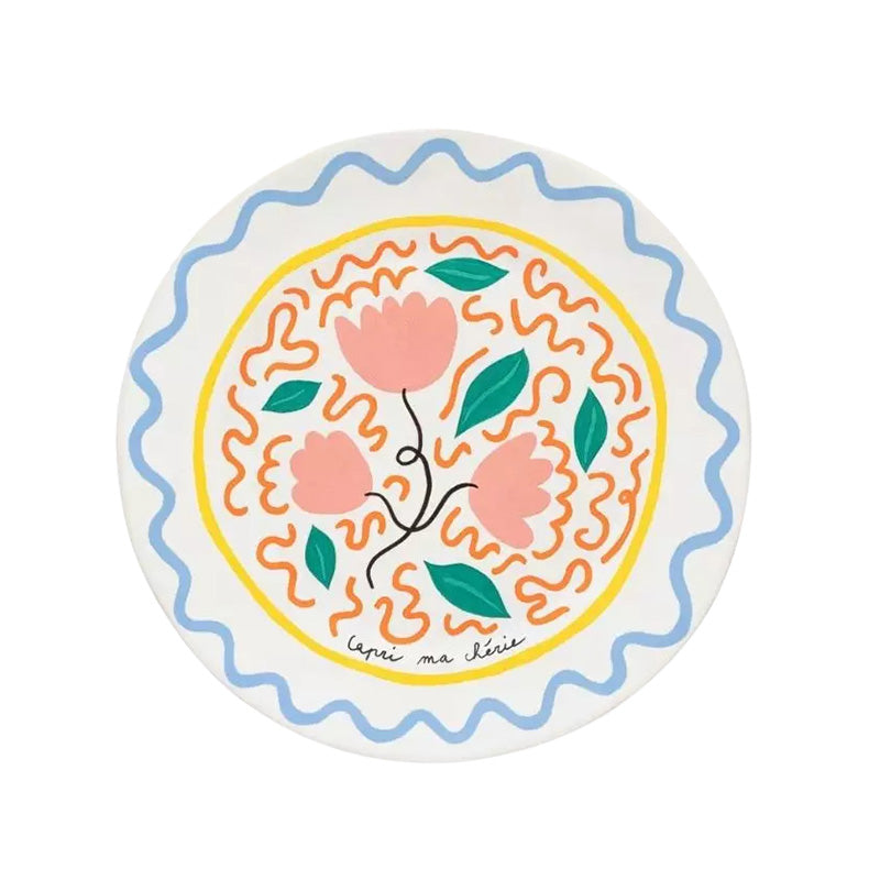 6 assiettes plates Capri ma chérie en grès 27,4cm Summer Bliss Costa Nova