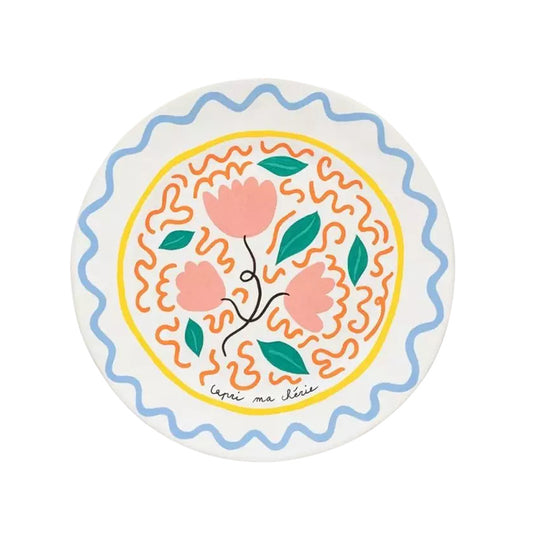 6 assiettes plates Capri ma chérie en grès 27,4cm Summer Bliss Costa Nova