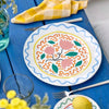 6 assiettes plates Capri ma chérie en grès 27,4cm Summer Bliss Costa Nova