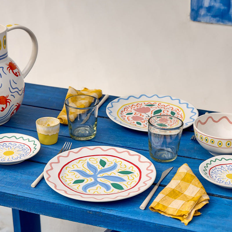 6 assiettes plates Comporta en grès 27,4cm Summer Bliss Costa Nova