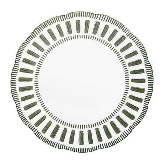 Assiette plate porcelaine 27cm verte Napoli Table Passion