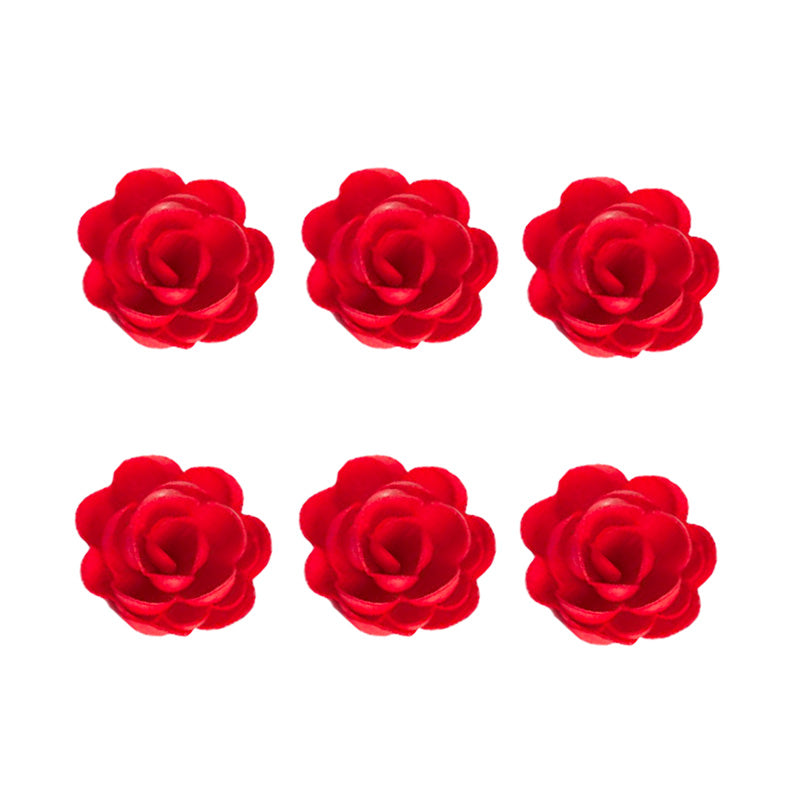 6 grandes roses en azyme rouge Patisdecor