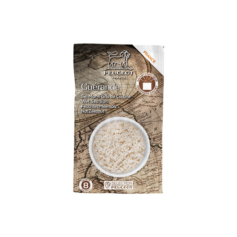 6 sachets de sel marin gris de Guérande 300g Peugeot