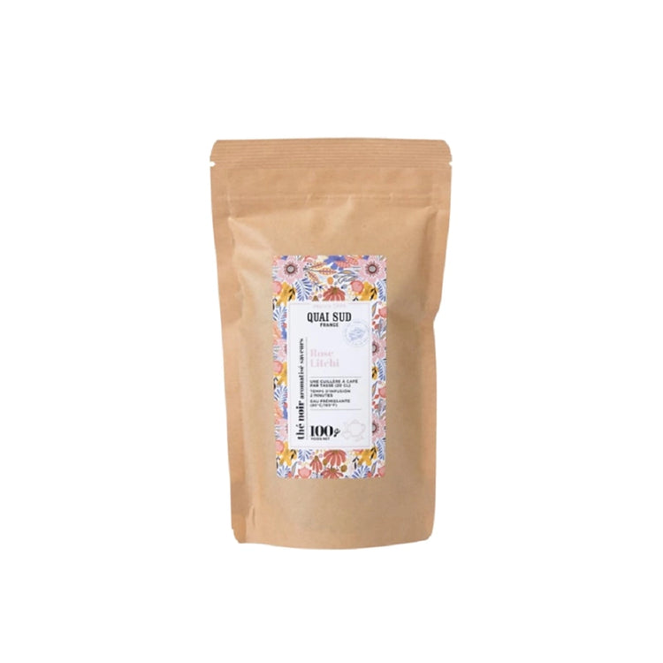 Thé noir rose litchi vrac 100 g Quai Sud