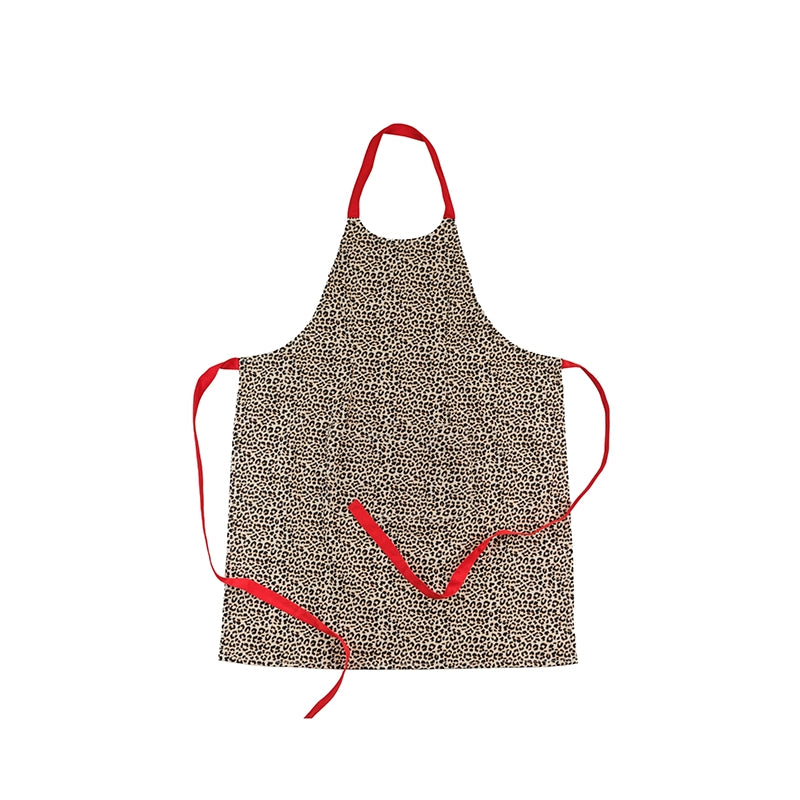 Tablier en coton pour femme Léopard Vermillon Les Tabliers de Julie Andrieu