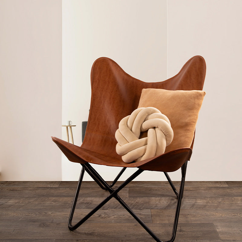 Coussin rempli noeud 30x30x7 cm ivoire Tiseco