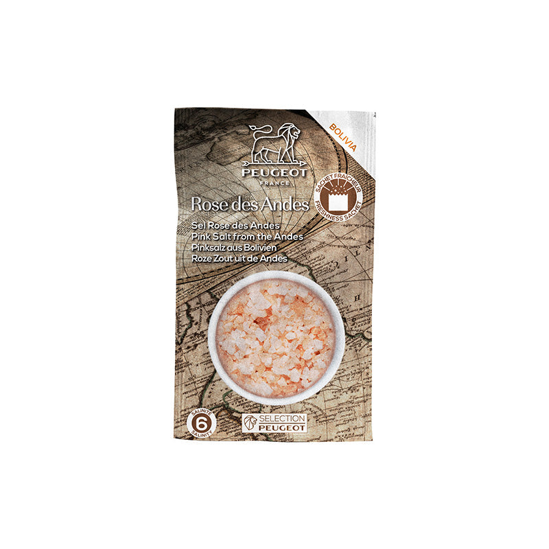 7 sachets de gros sel rose de Bolivie 350g Peugeot