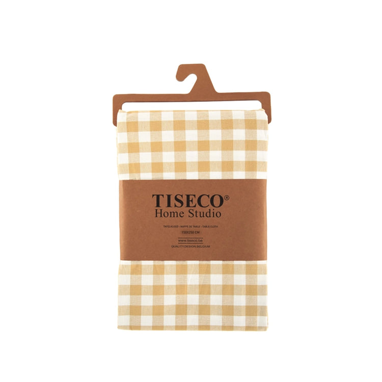 Nappe de 150x250 en coton jaune Gingham Tiseco