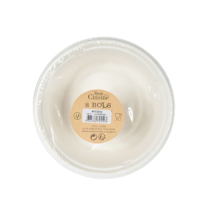 Bol jetable biodégradable x8
