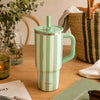Travel cup isotherme en inox de 900ml beige et vert Allure Qwetch