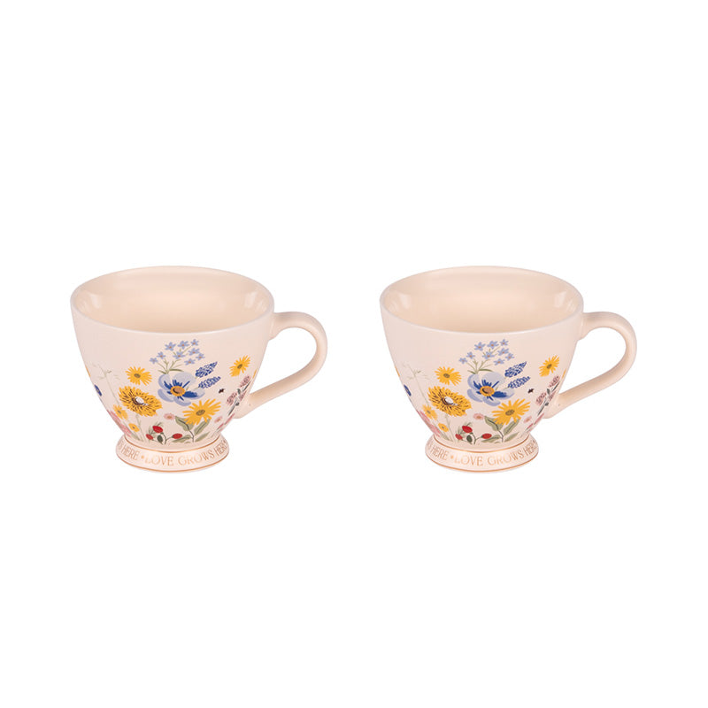 Coffret 2 tasses en porcelaine 39 cl Celeste Table Passion
